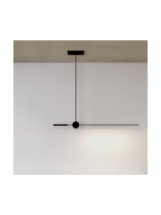 VK Lighting Vk/04491/pe/b/w Κρεμαστό Φωτιστικό LED Μαύρο